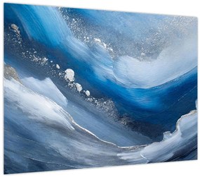 Tablou pe sticlă - Abstractizarea oceanului (70x50 cm)