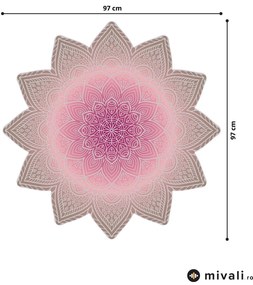 Autocolante de perete -Mandala maro - roz