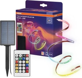 Osram - bandă solară LED RGB reglabilă FLEX MAGIC 5m LED/1,6W/3,7V 2000 mAh IP44 +CU TELECOMANDĂ