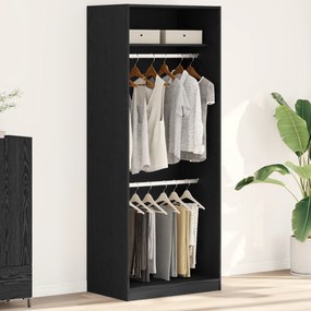 vidaXL Dulap din stejar negru - 80 x 50 x 200 cm, făcut din lemn durabil