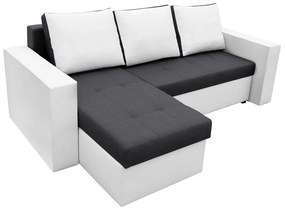 Coltar extensibil Toledo, 226x145x79 cm, 2 lazi depozitare, Reversibil, Alb/Antracit