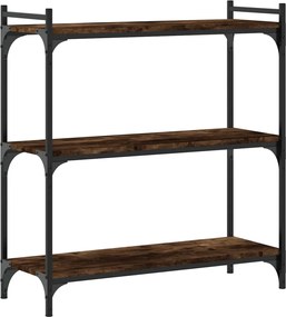 vidaXL Bibliotecă 3 niveluri stejar afumat 80x30x86 cm, lemn prelucrat