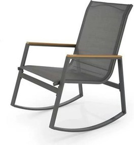 Scaun de gradina ZLATAN, gri inchis, plasa/polipropilena/metal, 62x86x