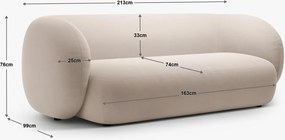 Canapea Kate 3 locuri boucle Baloo L213 cm