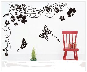 Sticker perete Black Flower Decor 2