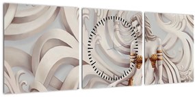 Tablou - Zeița motiv floral (cu ceas) (90x30 cm)