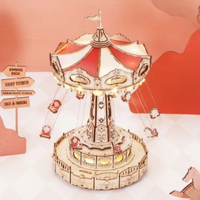 Puzzle 3D cutiuță muzicală, carusel cu lanț RoboTime