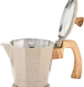Aparat electric de cafea cubanez Klausberg KB 7999, 500 W, 6 cesti, Element de incalzire incorporat, Supapa de siguranta, Bej