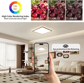 Brilagi - Plafonieră LED pentru baie ULTRA SLIM LED/24W/230V 42x42 cm roz auriu IP54
