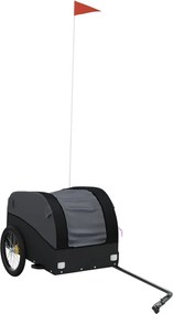 vidaXL Remorcă pentru biciclete, negru, 30 kg, fier