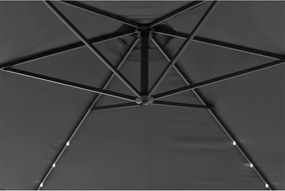 Umbrelã "Brazilia" O cu iluminare LED de 3,5 m, gri închis