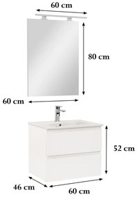 Mobilier complet de baie Vario Forte 60 alb-alb