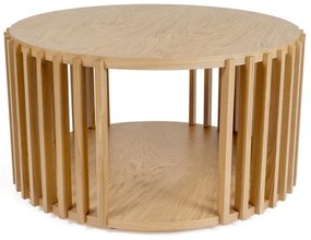 Măsuță auxiliară din lemn de stejar Woodman Drum, ø 83 cm