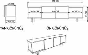 Măsuță TV Diana Travertine și Nuc