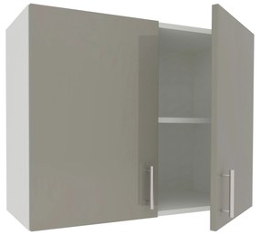 Corp haaus Karo, 2 Usi, Gri Lucios/Alb, MDF, 80 x 30 x 60 cm