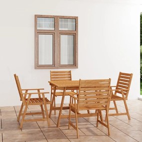 vidaXL Set mobilier de masă pentru grădină, 5 piese, lemn masiv acacia