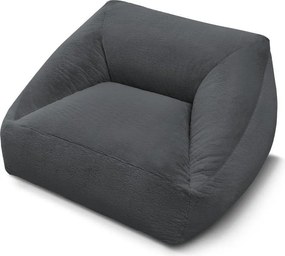 Fotoliu bean bag gri închis cu tapițerie din blană artificială Lilibet – Bobochic Paris