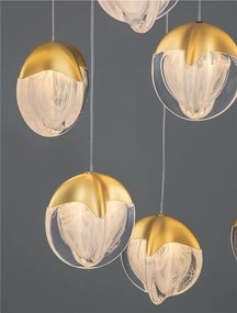 Lustra cu 12 pendule LED ALICIA auriu