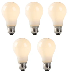 Set de 5 becuri LED E27 sticlă opala 1W 80lm 2200K