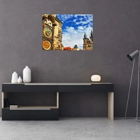 Tablou pe sticlă - Ceasul astronomic din Praga (70x50 cm)