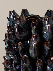 Vas decorativ din ceramica cu motive marine in relief „Abyss”