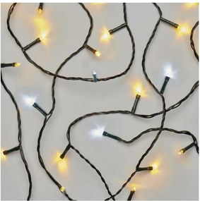 Ghirlandă LED de Crăciun pentru exterior, 120 LED, 2 funcții, 17 m, IP44, alb cald/alb rece