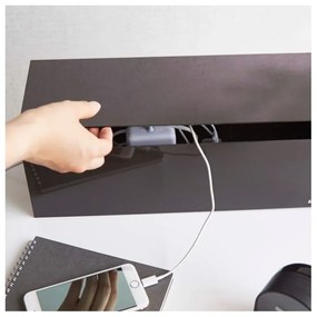 Cutie pentru încărcătoare și cabluri YAMAZAKI Web Cable Box, maro-negru