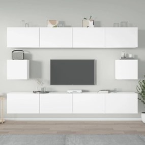 vidaXL Set dulap TV, 6 piese, alb, lemn prelucrat