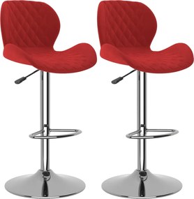 vidaXL Scaune de bar, 2 buc., roșu vin, catifea