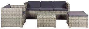 Jusky Set ratan de gradina Punta Cana L - perne gri/antracit