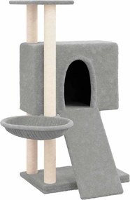 vidaXL Ansamblu de pisici, stâlpi din funie sisal, gri deschis, 96 cm