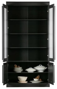 Vitrină neagră din lemn de pin 110x215x44 cm Organize – WOOOD