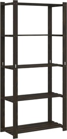 vidaXL Suport depozitare 5 niveluri negru 80x38x170 cm lemn masiv pin