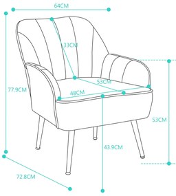 Fotoliu de salon modern din catifea, Design ergonomic, Bej