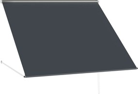 Outsunny Copertină cu Braț Pliabil, cu Deschidere Manuală, Copertină Basculantă cu Protecție UV30+, 150x120 cm, Gri Închis | Aosom Romania