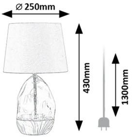 Lampă de masă Rabalux 74228 APOLONIA 1xE27/40W/230V gri