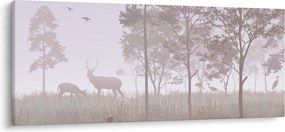 Tablou - Pădure,monocrom (120x50 cm)