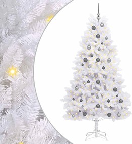 vidaXL Brad de Crăciun artificial Alb 106 x 106 x 210 cm PVC și Metal