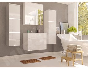 Mobilier baie Mendana (Alb + lucios Alb) (cu chiuvetă). 1103990