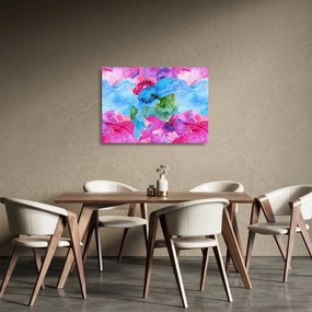 Tablou pe sticlă - Valuri colorate (70x50 cm)