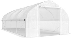 Outsunny Seră tip tunel 6x3x2 m cu Anti-UV și Ușă rulou cu fermoar Pereți laterali cu plasă Alb | Aosom Romania