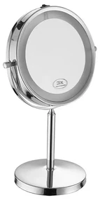 Oglinda dubla LED pentru machiaj 6629-VT, marire 1X sau 3X, stativ crom, alimentare cu baterii, V-TAC