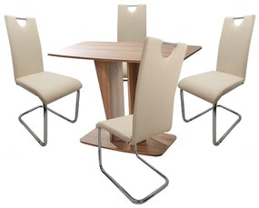 Set Masa Fixa Pal Nuc Si 4 Scaune Bucatarie/Dining Hyllda Crem