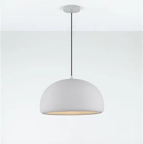 Lustra suspendata cu textura granulata Davo 43cm, gri piatra