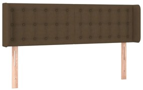 3119203 vidaXL Tăblie de pat cu aripioare maro închis 147x16x78/88 cm textil