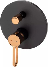 Baterie cada - dus incastrata FDesign Zaffiro negru - rose gold cu corp ingropat