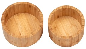 Cutii de depozitare în culoare naturală 2 buc. din bambus cu capac/decorative ø 15x8 cm Chefalu – House Nordic