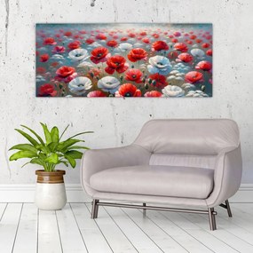 Tablou - Câmp de maci (120x50 cm)