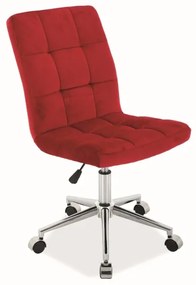 Scaun de birou din catifea Q-020 VELVET, culoare vin