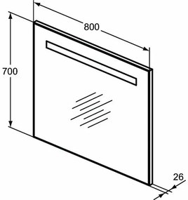 Oglinda cu iluminare si dezaburire Ideal Standard MirrorLight 80x70 cm